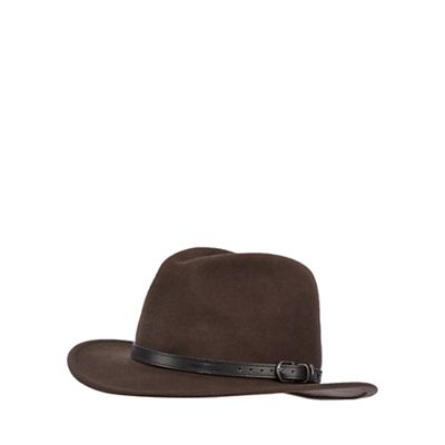 Osborne Brown belted wool fedora hat